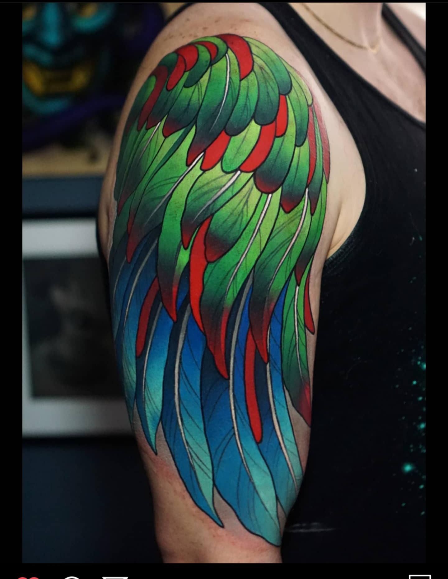 Colorful Parrot Tattoo